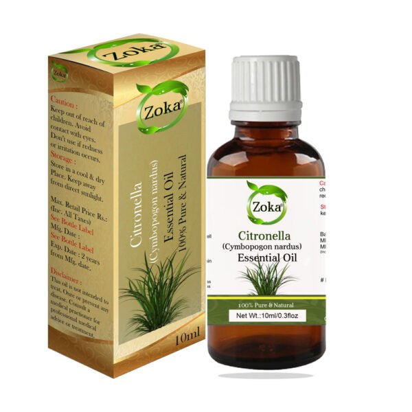 Zoka Citronella Oil – Pure Essential Oil for Diffuser, Mosquito Repellent, and Skin Care